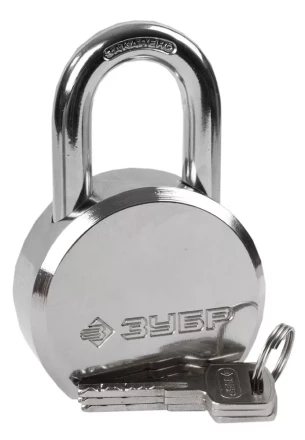 Замок ЗУБР &quot;ЭКСПЕРТ&quot; навесной, стальной корпус, закаленная дужка, 65мм 37271-65 купить в Тобольске