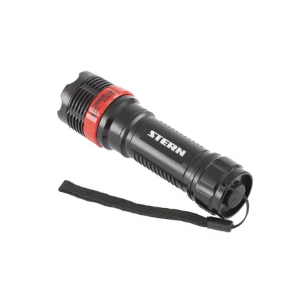 Фонарь бытовой пластик 1W LED ремешок зум 3 режима 100% - 50% - стробоскоп 3хААА Stern 90570 купить в Тобольске