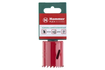 Коронка биметаллическая HAMMER Ф38х38мм 5/8&quot; BiMETALL (224-008) купить в Тобольске