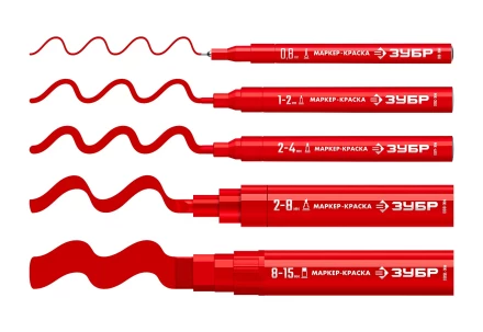 ЗУБР МК-800 красный, 2-8 мм клиновидный маркер-краска (06327-3) купить в Тобольске