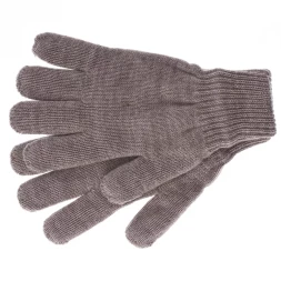 Перчатки трикотажные акрил коричневый двойная манжета Сибртех Россия 68673