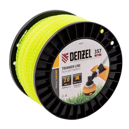 Леска для триммера витой квадрат, 2,0мм х 357м, на DIN катушке FLEX CORD// Denzel 96297 купить в Тобольске