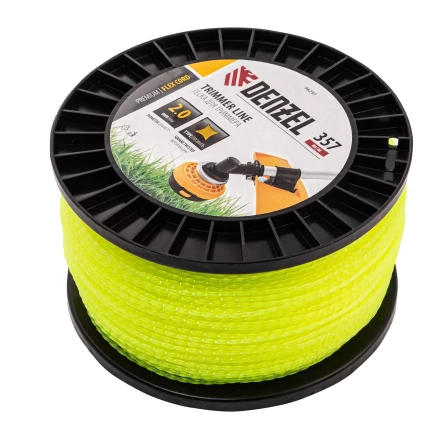 Леска для триммера витой квадрат, 2,0мм х 357м, на DIN катушке FLEX CORD// Denzel 96297 купить в Тобольске