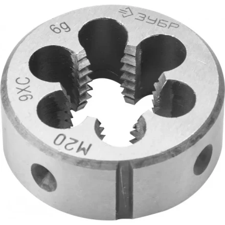 Плашка ЗУБР &quot;МАСТЕР&quot; круглая ручная для нарезания метрической резьбы, мелкий шаг, М20 x 1,5 4-28022-20-1.5 купить в Тобольске