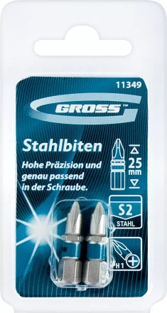 Набор бит РН1х25, сталь S2, 2шт GROSS 11349 купить в Тобольске