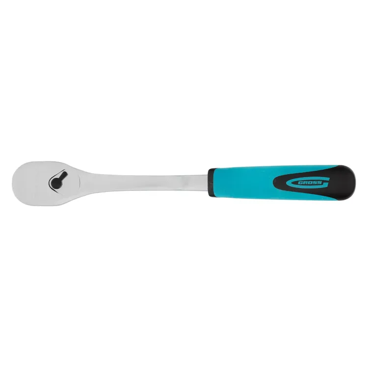 Ключ-трещотка 1/2" Gross 14055, CrV, 90 зубьев, усиленный, хром купить в Тобольске