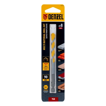 Сверло универсальное, Multi cut, 8 мм Denzel 706008 купить в Тобольске