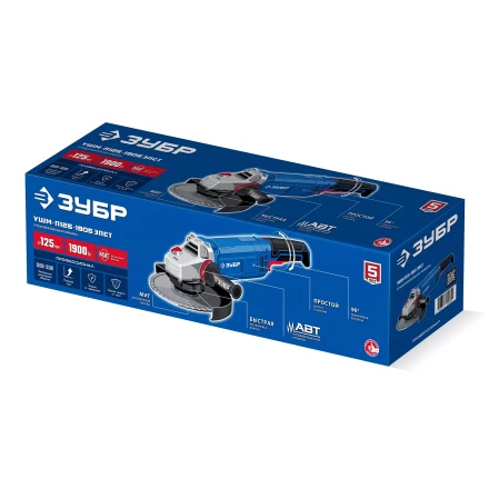 ЗУБР 1900 Вт, d125 мм, УШМ, регулировка оборотов, фланец МИГ, Профессионал (УШМ-П125-1905 ЭПСТ) купить в Тобольске