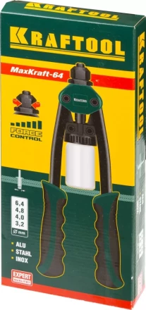 Заклепочник двуручный силовой компактный, KRAFTOOL &quot;MaxKraft-64&quot; 31160, для заклёпок d=3,2-6,4 мм из Al, стали, нерж стали, усил литой корпус 31160 купить в Тобольске