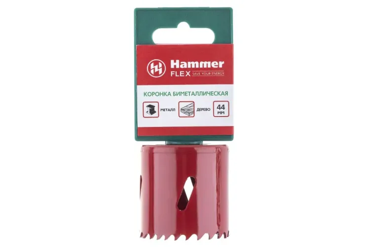 Коронка биметаллическая HAMMER Ф44х38мм 5/8" BiMETALL (224-009) купить в Тобольске