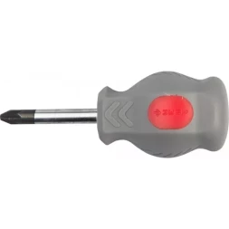 Отвертка ЗУБР &quot;МАСТЕР&quot; &quot;ТЕХНИК&quot; STUBBY, Cr-v, эргономичная двухкомпонентная рукоятка, PZ №2, 38мм 25063-38-2_z01