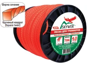 Леска для триммера SQUARE TWIST (квадрат крученый) катушка 1,6ММХ786М купить в Тобольске
