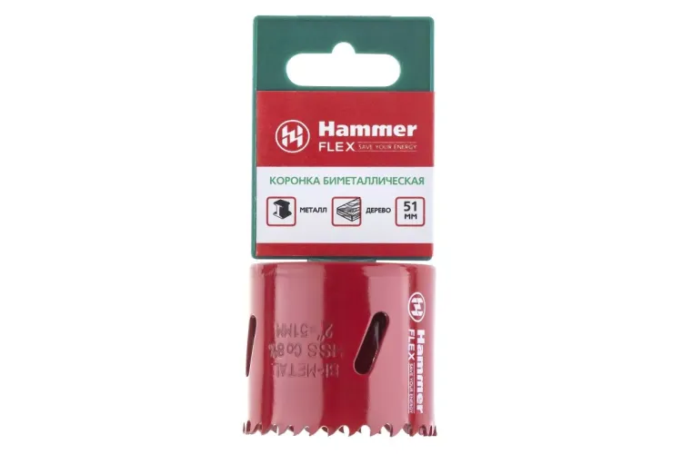 Коронка биметаллическая HAMMER Ф51х38мм 5/8" BiMETALL (224-010) купить в Тобольске