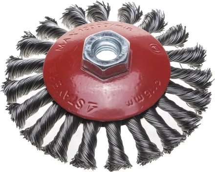 ЗУБР &quot;ПРОФЕССИОНАЛ&quot;. Щетка коническая для УШМ, плетеные пучки стальной проволоки 0,5мм, 115ммхМ14 35269-115_z02 купить в Тобольске