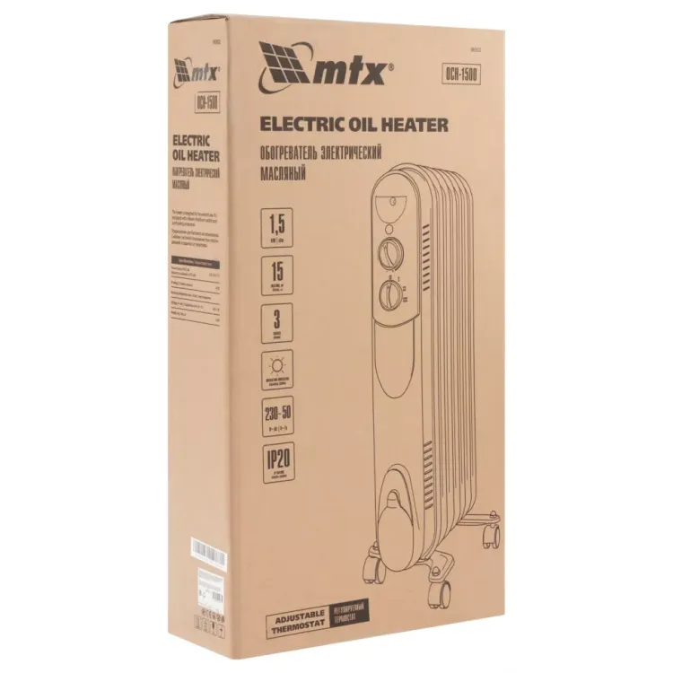 Масляный обогреватель MTX OCH-1500, 230 В, 1500 Вт // MTX 98302 купить в Тобольске