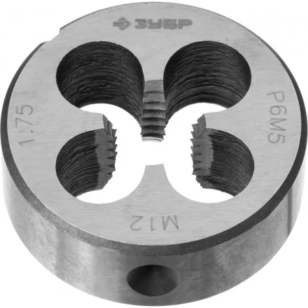 Плашка ЗУБР &quot;ЭКСПЕРТ&quot; круглая машинно-ручная для нарезания метрической резьбы, М12 x 1,75 4-28023-12-1.75 купить в Тобольске