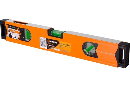 Уровень алюминиевый «Магнитный» 400мм 3 глазка фрезерованный Вихрь 73/11/4/17 купить в Тобольске