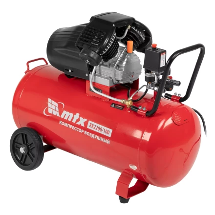 Компрессор воздушный MTX КК-2200/100, 2,2 кВт, 350 л/мин, 100 л, прямой привод, масляный купить в Тобольске