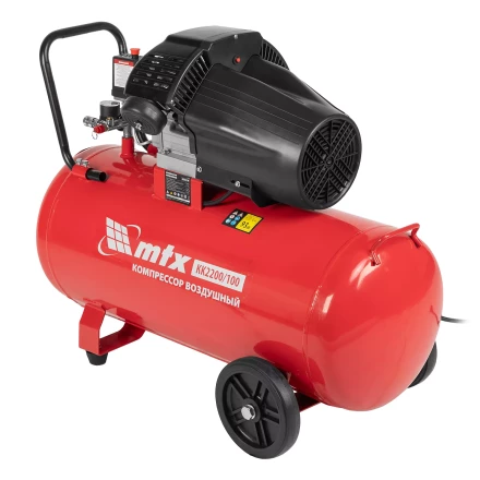 Компрессор воздушный MTX КК-2200/100, 2,2 кВт, 350 л/мин, 100 л, прямой привод, масляный купить в Тобольске