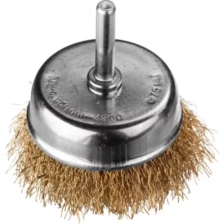 DEXX. Щетка чашечная для дрели, витая стальная латунированная проволока 0,3мм, 75мм 35109-075 купить в Тобольске