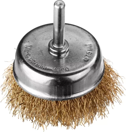 DEXX. Щетка чашечная для дрели, витая стальная латунированная проволока 0,3мм, 75мм 35109-075 купить в Тобольске