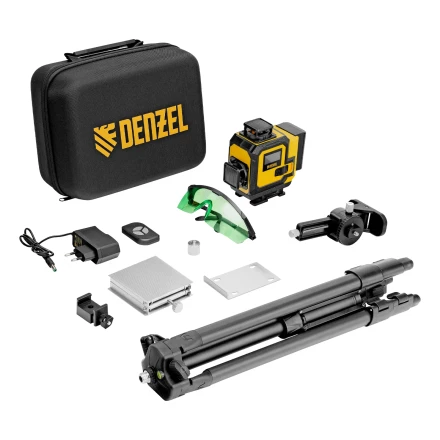 Лазерный уровень мультипризменный DLV 360-4T, 30 м, зеленый луч, Li-Ion 2,4 Aч, штатив// Denzel 350815 купить в Тобольске