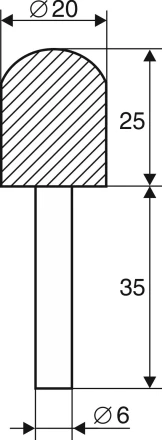 Шарошка абразивная Цилиндр с закруглением 20х25х6 мм Энкор 21656 купить в Тобольске