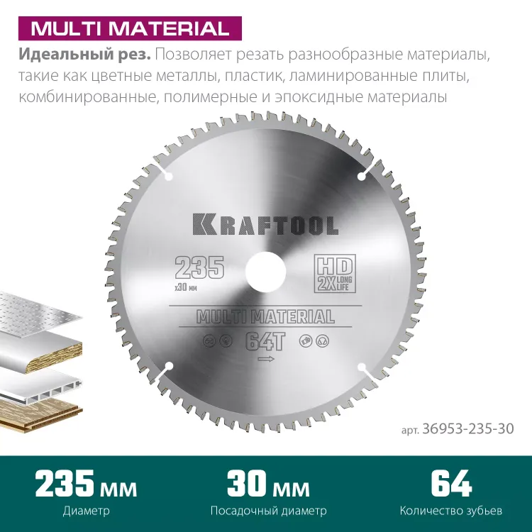 Диск пильный Multi Material, повышенный ресурс 36953-235-30 купить в Тобольске