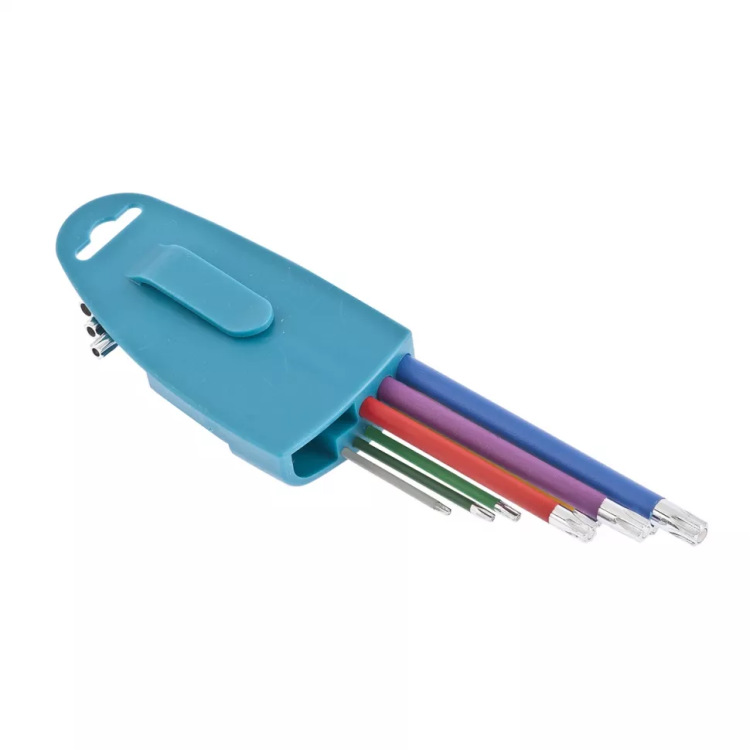 Набор ключей имбусовых TORX-TT T10-T50 магнит S2 экстра-длинные хром/краска 9 шт Gross 16402 купить в Тобольске