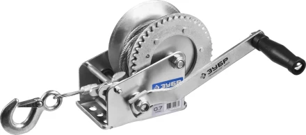 Лебедка ручная барабанная ЗУБР &quot;ПРОФЕССИОНАЛ&quot;, тяговая, тросовая, 0,7т, 8м 43113-0.7_z01 купить в Тобольске