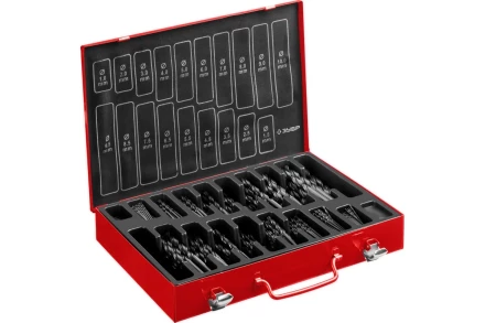 ЗУБР 370 шт, (1-10 мм), сталь Р4М2, класс В, мет.бокс, набор сверл по металлу (29605-H370) купить в Тобольске