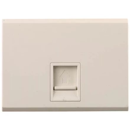 Розетка СВЕТОЗАР &quot;ЭФФЕКТ&quot; компьютерная, одинарная, без вставки и рамки, цвет бежевый SV-54419-B купить в Тобольске