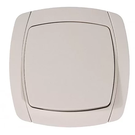 Выключатель СВЕТОЗАР &quot;CITY LIGHT&quot; одноклавишный в сборе, цвет бежевый, 10А/~250В SV-54230-B купить в Тобольске