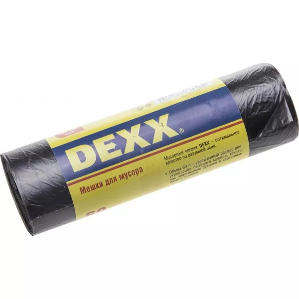 Мешки для мусора DEXX, черные 60л, 20шт 39150-60 купить в Тобольске
