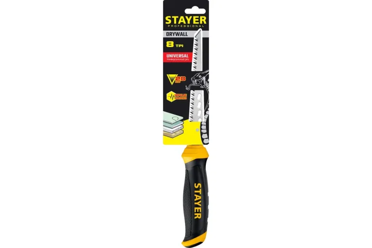 STAYER 160 мм, выкружная ножовка по гипсокартону, Professional, 8TPI, 15173_z02 купить в Тобольске