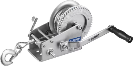 Лебедка ручная барабанная ЗУБР &quot;ПРОФЕССИОНАЛ&quot;, тяговая, тросовая, 1,1т, 8м 43113-1.1_z01 купить в Тобольске