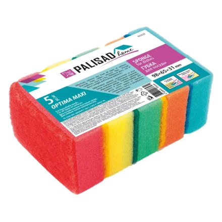 Губки для посуды Optima MAXI, 98 x 65 x 31 мм, 5 шт., Home Palisad 923535 купить в Тобольске