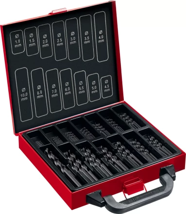 ЗУБР 99 шт, (1-10 мм), сталь Р4М2, класс В, мет.бокс, набор сверл по металлу (29605-H99) купить в Тобольске