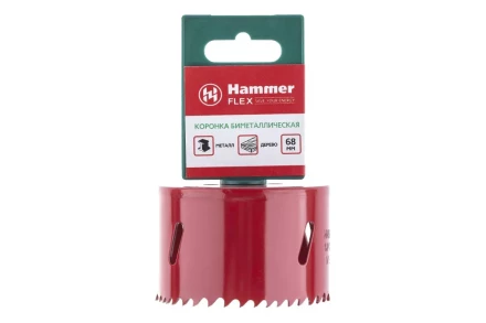 Коронка биметаллическая HAMMER Ф68х38мм 5/8&quot; BiMETALL (224-013) купить в Тобольске