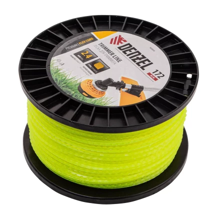 Леска для триммера зубчатый квадрат, 2,4мм х 172м, на DIN катушке FLEX CORD// Denzel 96804 купить в Тобольске