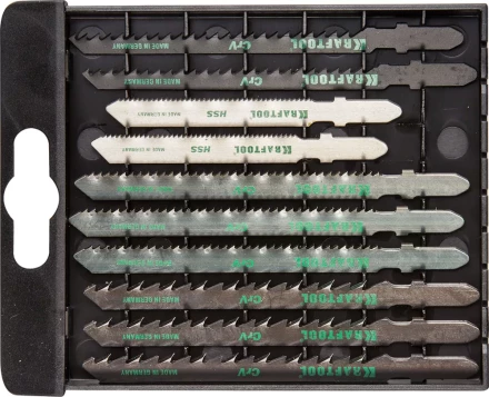 Набор KRAFTOOL Полотна для эл/лобзика, по дереву, ДСП, фанере, мягкому листовому металлу, EU-хвост., 10шт 159590-H10 купить в Тобольске