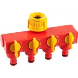 Распределитель GRINDA четырехканальный, из ударопрочной пластмассы, &quot;резьба внешняя 3/4&quot;-1&quot;-соединитель&quot; 8-426314_z01