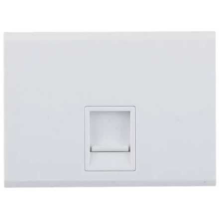 Розетка СВЕТОЗАР &quot;ЭФФЕКТ&quot; компьютерная, одинарная, без вставки и рамки, цвет белый SV-54419-W купить в Тобольске