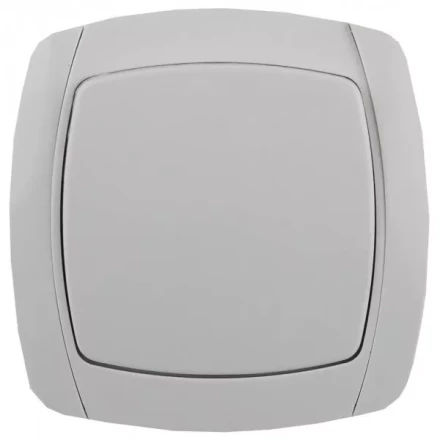 Выключатель СВЕТОЗАР &quot;CITY LIGHT&quot; одноклавишный в сборе, цвет белый, 10А/~250В SV-54230-W купить в Тобольске