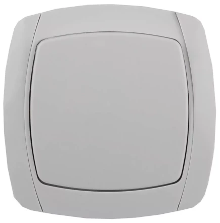 Выключатель СВЕТОЗАР &quot;CITY LIGHT&quot; одноклавишный в сборе, цвет белый, 10А/~250В SV-54230-W купить в Тобольске