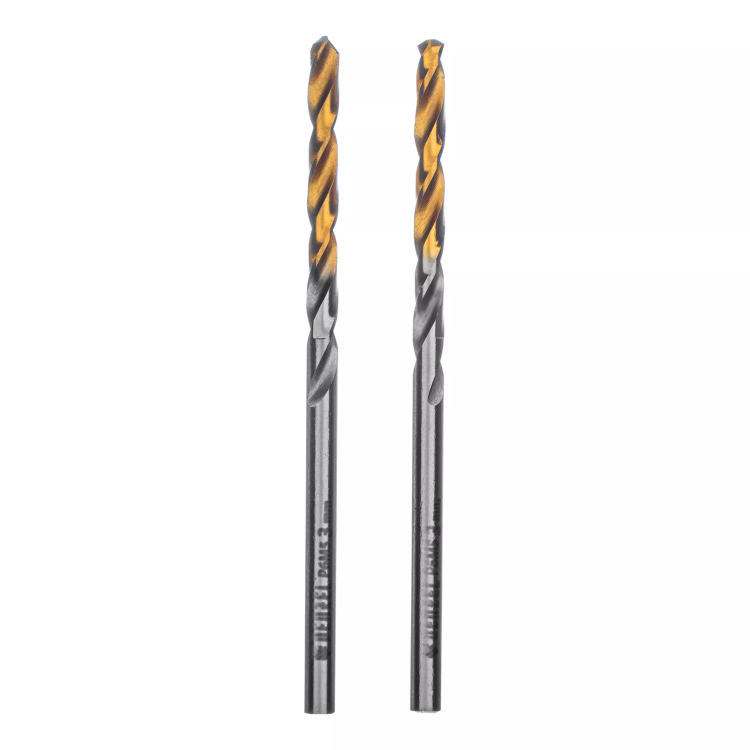 Сверло спиральное по металлу 3 x 60 мм, Р6М5, Golden Tip , 2шт. Denzel 718225 купить в Тобольске