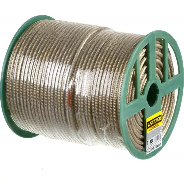 Трос стальной в полимерной оболочке, d=6,0 мм, L=150 м, STAYER Master 30410-60 30410-60 купить в Тобольске