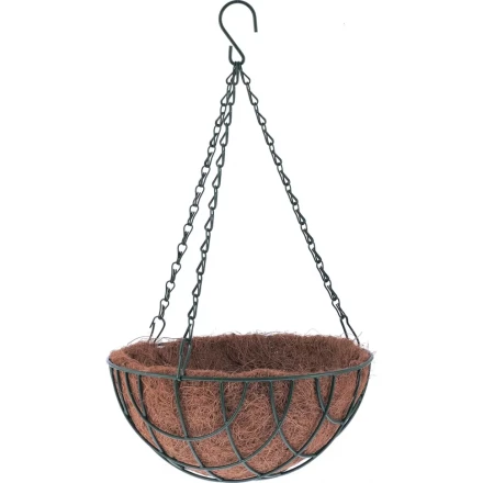 Кашпо подвесное с вкладышем из коковиты полукруглое d30см PALISAD 69017 купить в Тобольске