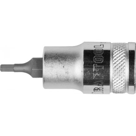 Торцовая бита-головка KRAFTOOL &quot;INDUSTRIE QUALITAT&quot;, материал S2, HEX, сатинированная, 1/2&quot;, H3 27908-03_z01 купить в Тобольске