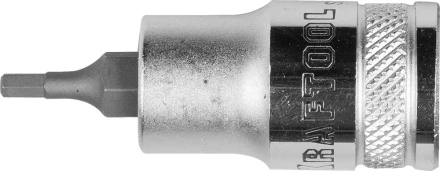 Торцовая бита-головка KRAFTOOL &quot;INDUSTRIE QUALITAT&quot;, материал S2, HEX, сатинированная, 1/2&quot;, H3 27908-03_z01 купить в Тобольске